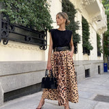 Leopard Print Midi Skirt