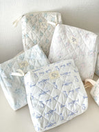 Seaside Blue Floral Makeup Bag
