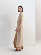 Long Knit Hollow-Out Short-Sleeve Cardigan