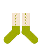 Wavy Edge Colorful Striped Cotton Socks