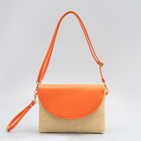 Detachable Shoulder Strap Grass Woven Clutch