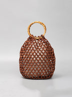 Handcrafted Wooden Bead Barrel Bag