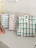 Diamond Grid Texture Makeup Bag