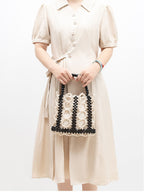 Handwoven Wooden Bead Tote Bag
