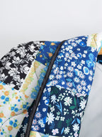 Floral Patchwork Print Lapel Pocket Jacket