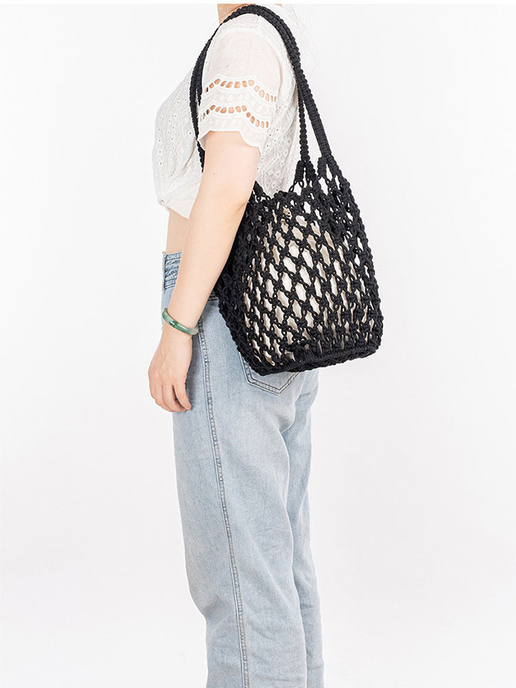 Cotton Thread Woven Fishnet Bag