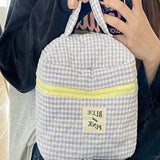 Blueberry Grid Makeup Bag