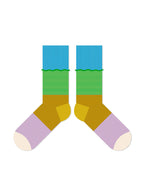 Wavy Edge Colorful Striped Cotton Socks