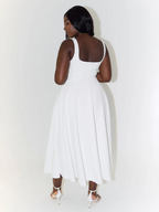 Trinity - Elegant Solid Sleeveless A-Line Midi Dress