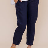 Tatum Navy Linen Pants