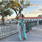 Azure Gradient Strapless Maxi Dress – VEITCHE Elegance | Summer Collection