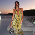Leopard-Print Halter Dress