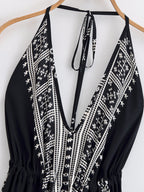 Strapless Vacation Summer Boho Dress – Flowy Halter Maxi for Beach Days