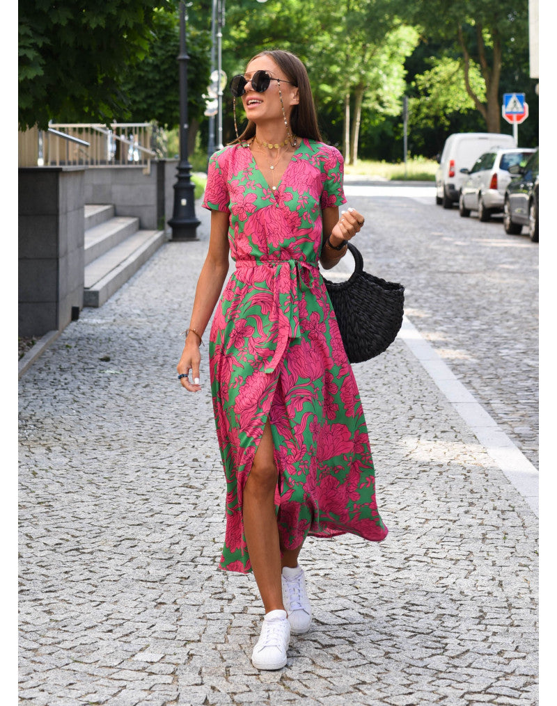 Amelie | Floral Wrap Midi Dress