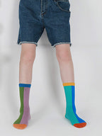 Color Block Asymmetrical Cotton Socks