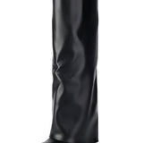 Pointed toe high heel western jeans boots