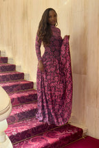 Geometric Print High Neck Dress