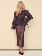 Sheer Blouse & Slip Dress Set