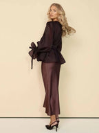 Sheer Blouse & Slip Dress Set