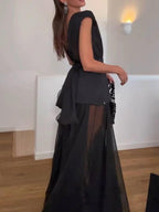 Sheer Mesh Maxi Dress