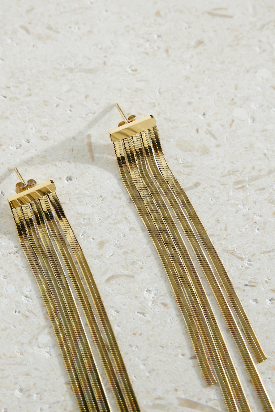 Brincos Glam Time banhados a ouro 18k