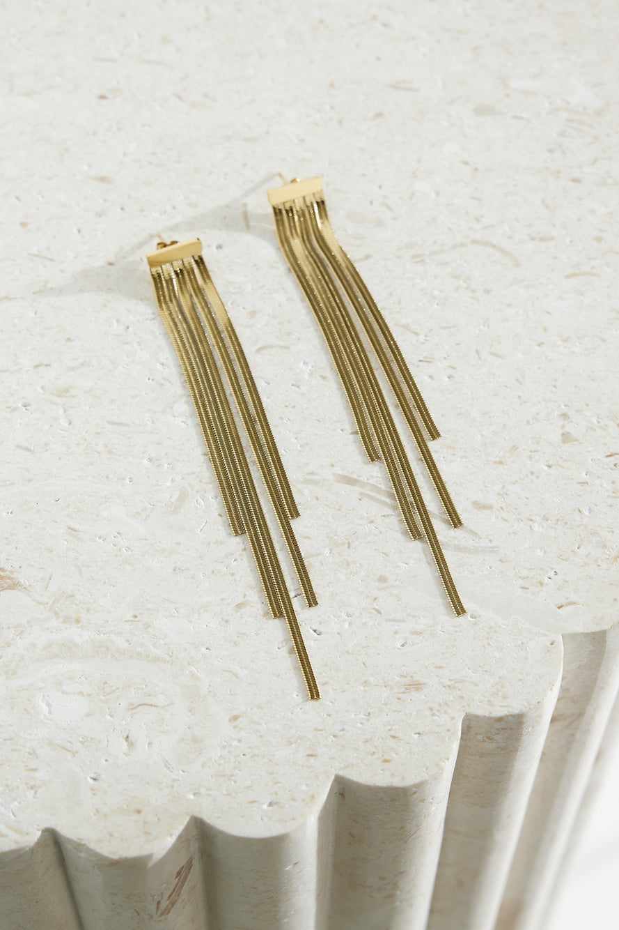 Brincos Glam Time banhados a ouro 18k