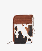 Wrangler Cow Print Mini Zip Card Case