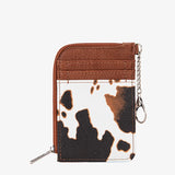 Wrangler Cow Print Mini Zip Card Case