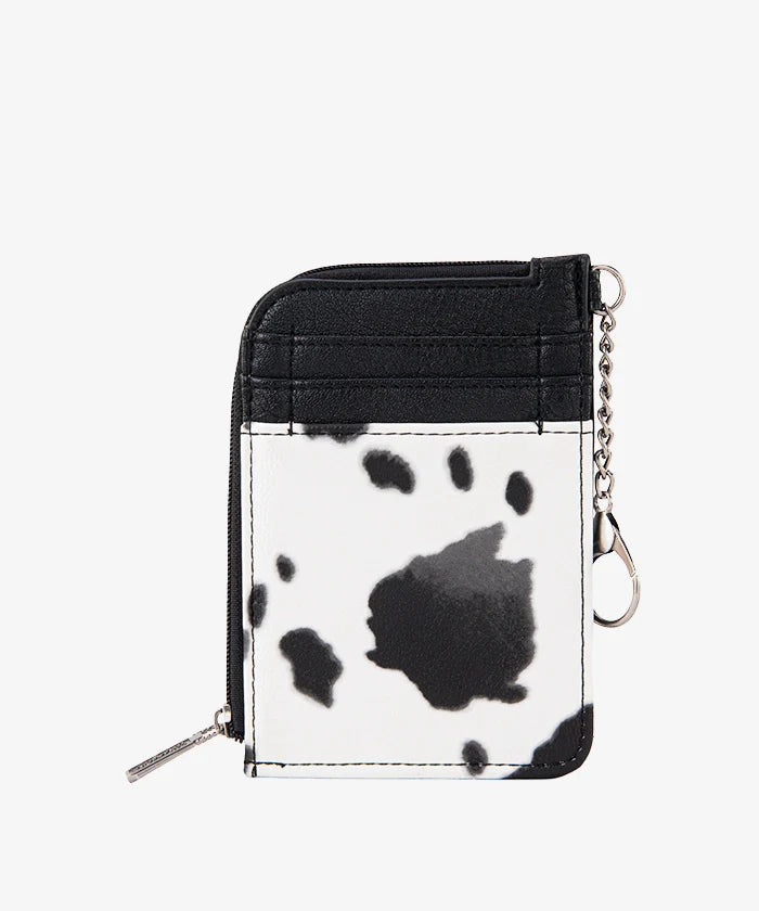Wrangler Cow Print Mini Zip Card Case