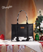 Wrangler Wide Cow Print Tote Bag