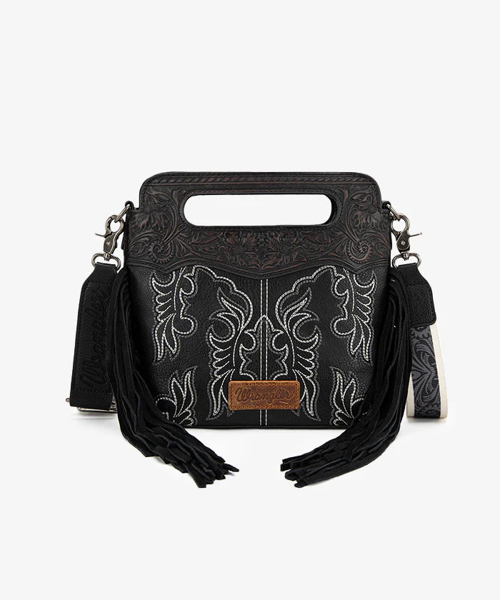 Wrangler Tooled Fringe Crossbody Bag