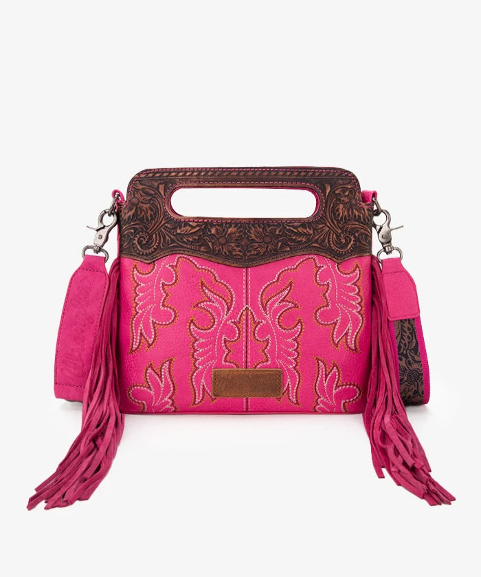 Wrangler Tooled Fringe Crossbody Bag