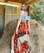 Wrangler Tooled Fringe Crossbody Bag
