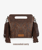 Wrangler Tooled Fringe Crossbody Bag