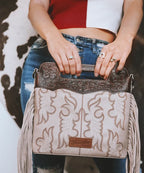 Wrangler Tooled Fringe Crossbody Bag