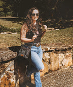 Wrangler Tooled Fringe Crossbody Bag