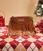 Wrangler Vintage Floral Western Fringe Crossbody Bag