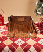 Wrangler Vintage Floral Western Fringe Crossbody Bag