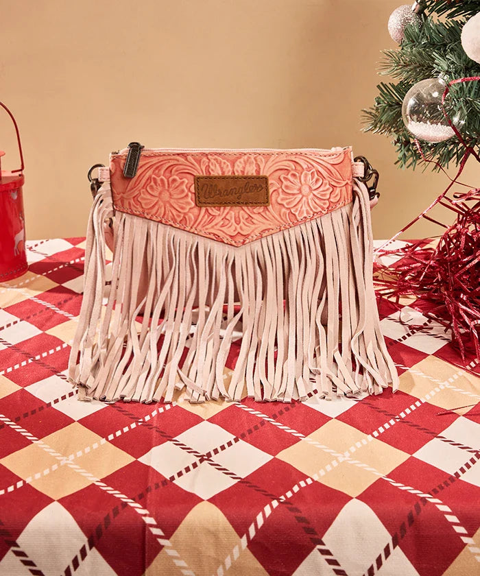 Wrangler Vintage Floral Western Fringe Crossbody Bag
