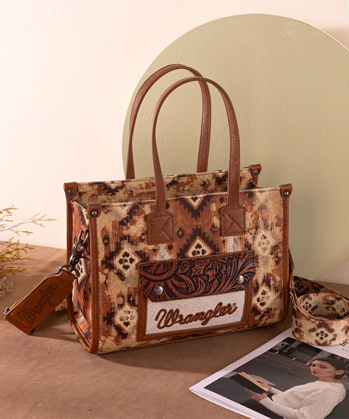Wrangler Aztec Concealed Carry Canvas Tote Bag Collection