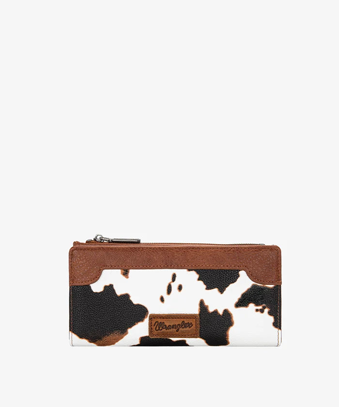 Wrangler Cow Print Zip Wallet