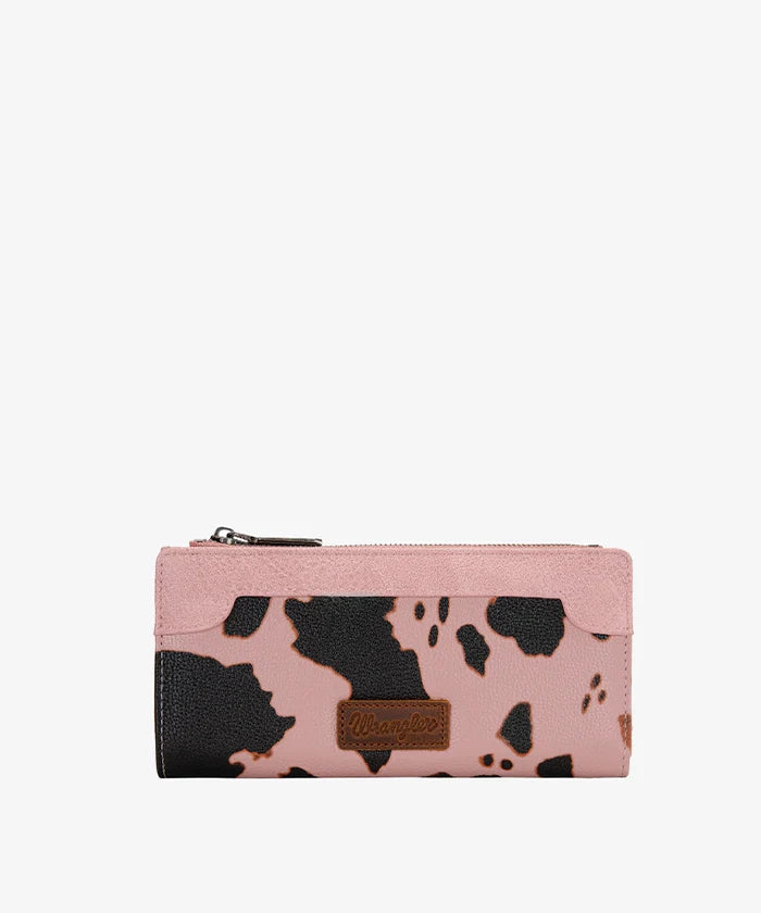 Wrangler Cow Print Zip Wallet