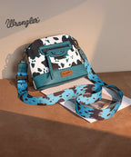Wrangler Zippered Cow Print Crossbody Bag