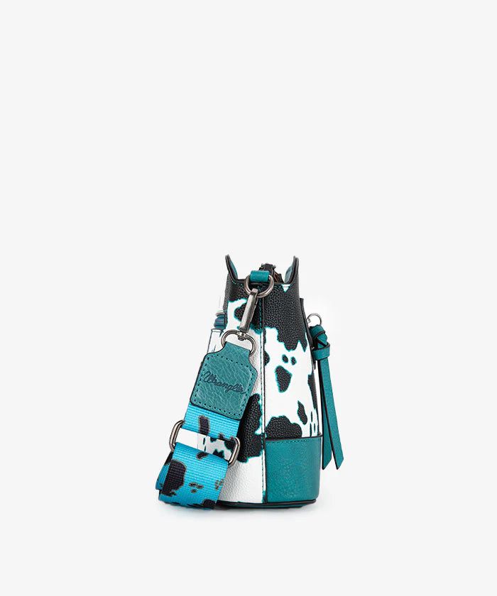 Wrangler Zippered Cow Print Crossbody Bag