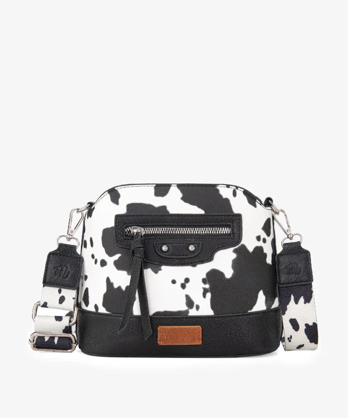 Wrangler Zippered Cow Print Crossbody Bag