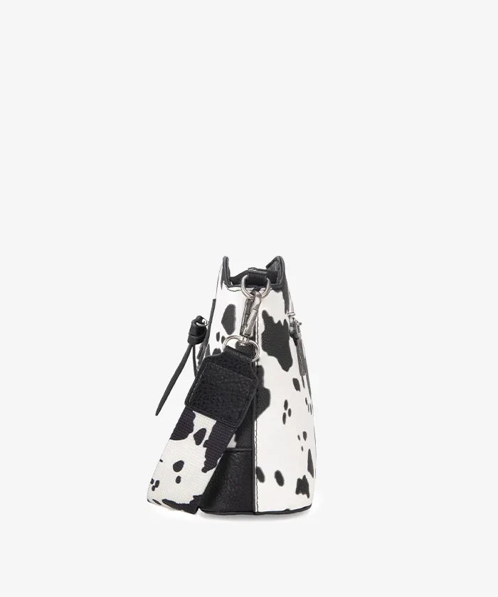 Wrangler Zippered Cow Print Crossbody Bag