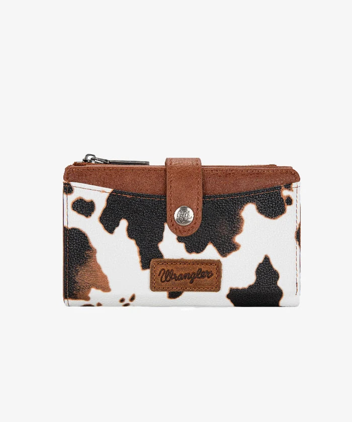 Wrangler Cow Print Button Wallet