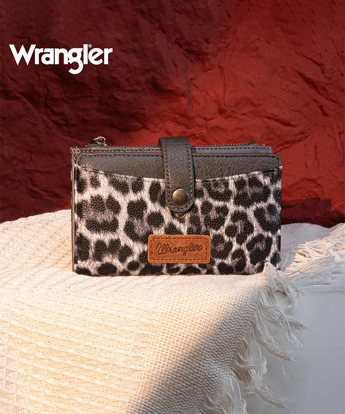 Wrangler Cow Print Button Wallet