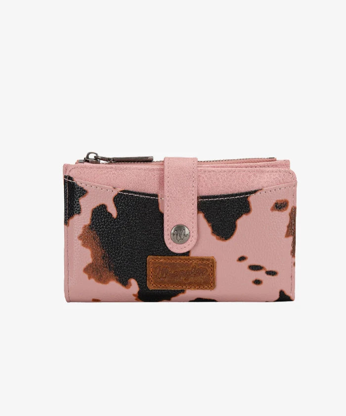 Wrangler Cow Print Button Wallet