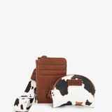 Wrangler Cow-Print Card Holder and Wallet Set